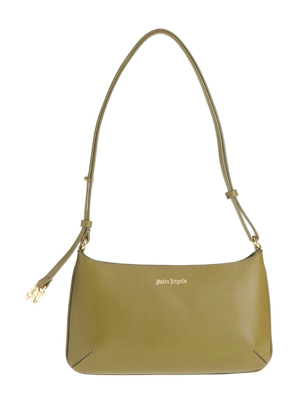 Palm Angels Olive Shoulder Bag with Gold Logo